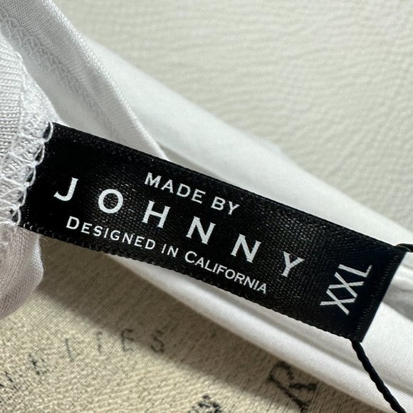 Made by Johnny Women's White Short Sleeve Boat Neck Dolman Top Side Shirring NWT - Picture 6 of 7